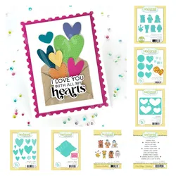 Sending Love Die Cutting Dies Embossing A2 Postage Clear Stamps Stacklets Valentine's Day Dies Craft Scrapbooking Supplies