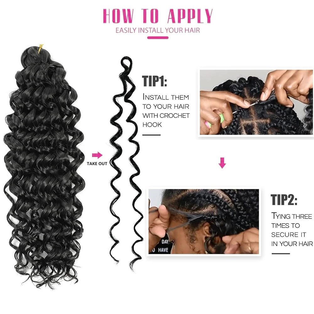 GoGo Curl Häkelhaar 10/18 Zoll kurzes lockiges Häkelhaar für Frauen Water Wave Beach Curl Deep Twist Crochet Braids Synthetik