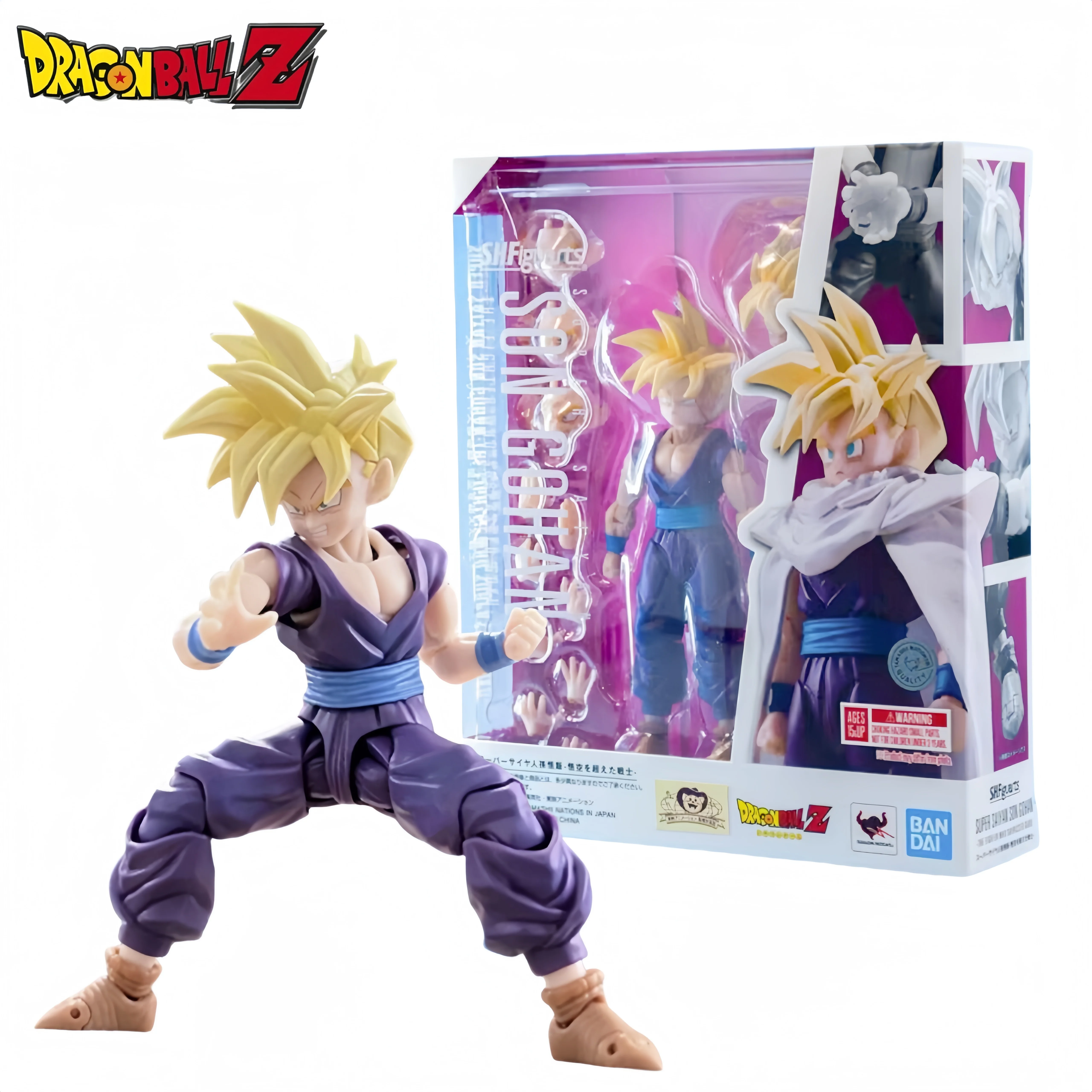 Original Dragon Ball S.H.Figuarts Son Gohan Shf Super Saiyan Gohan Action Figures Joint Movable Model Collect Doll Toy Gifts