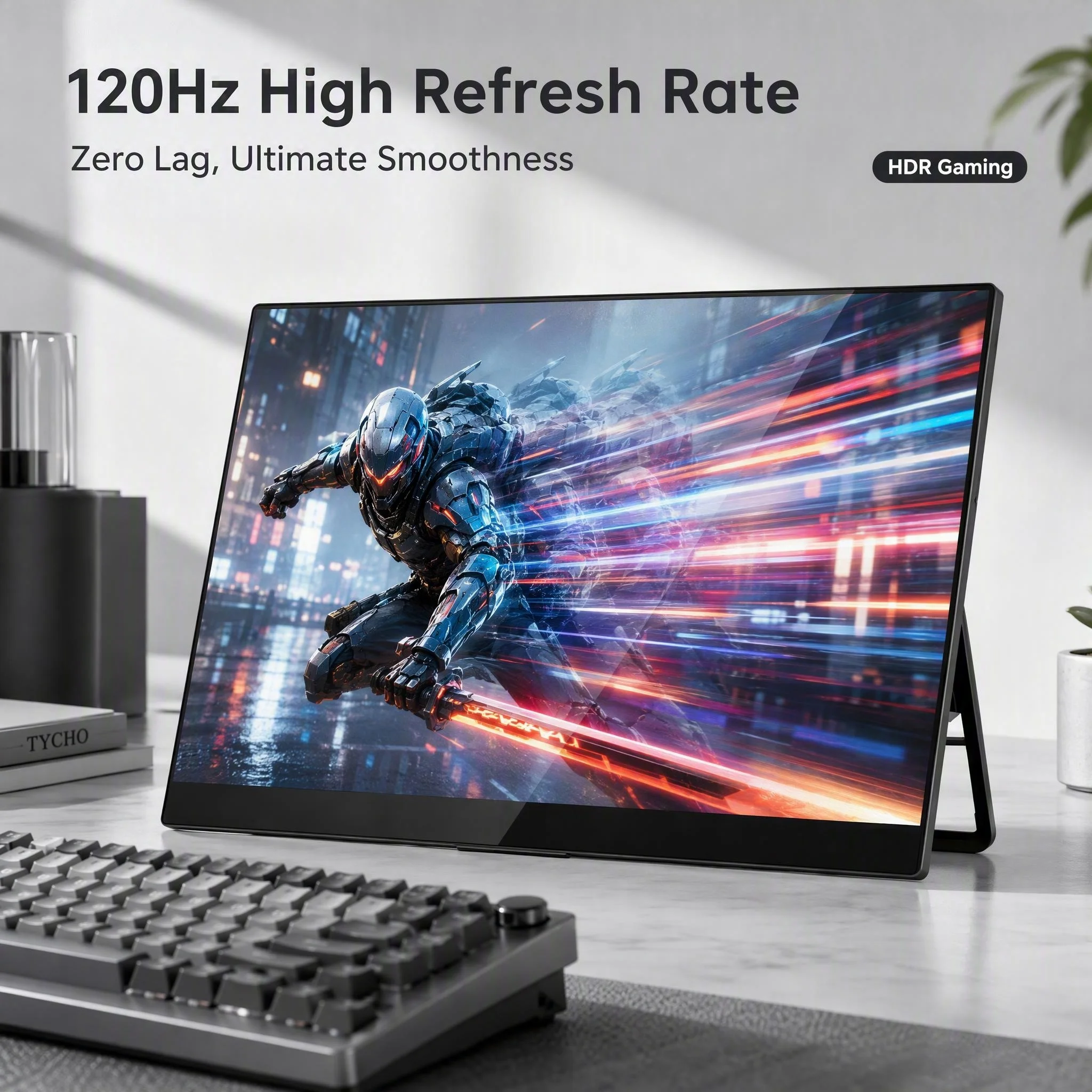 120Hz Portable Monitor 16'' 1920x1200P 100% sRGB IPS HDR Gaming Screen USB-C VESA Mountable for Dorm Room PC Laptop Sw