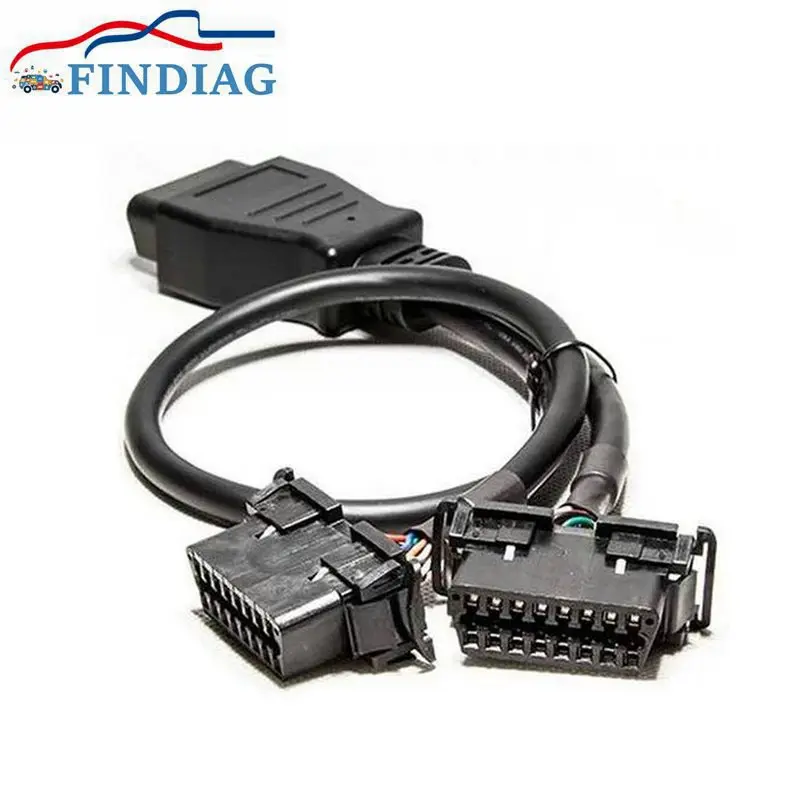 

High Quality original vehicle connector OBD extension cable, 16 core one to two adapter female head transmission line