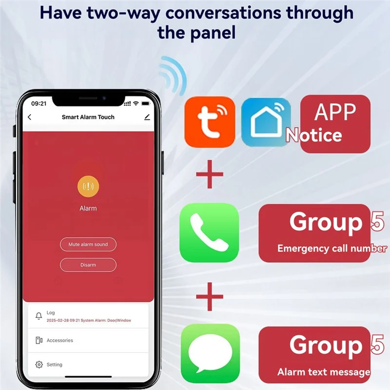【Irtici caldi】 Allarme wireless con sensore di movimento porta Wifi GSM 433 Mhz Sistema di sicurezza domestica intelligente per Alexa Tuya App Controllo Spina UE