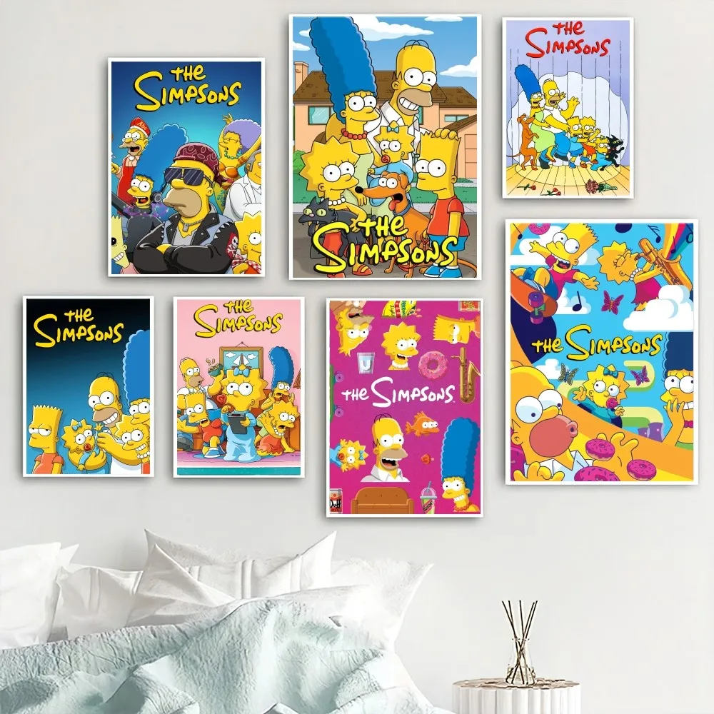 Cartoon T-The S-Simpsons Poster Home Room Decor Livingroom Bedroom Aesthetic Art Wall Painting Stickers