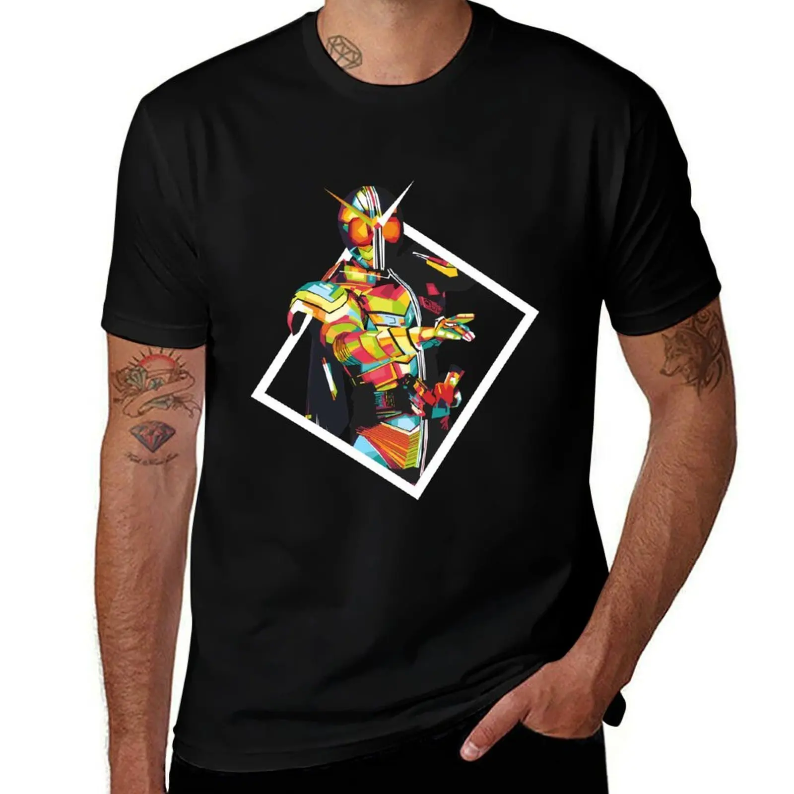 

Kamen Rider W T-Shirt t shirt man cotton black cotton t-shirt plain for man package t shirt man designer T-Shirt