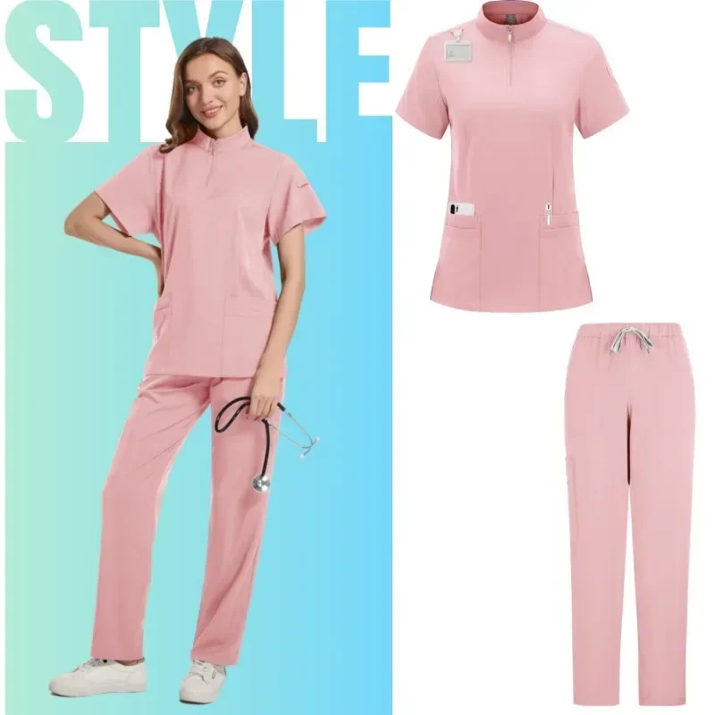 Women Scrubs Nurse Accessories Medical Uniform Unisex Slim Fit Comfort Clinical Women Operating Room Work Uniform Jogger Suit