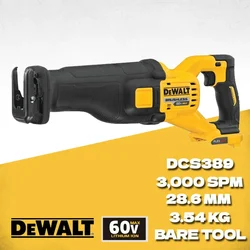 DEWALT DCS389 60V Cordless Reciprocating Saw Brushless Motor Variable Speed Metal Wood Cutting Tool Eletrical Saw Blades DCS389B