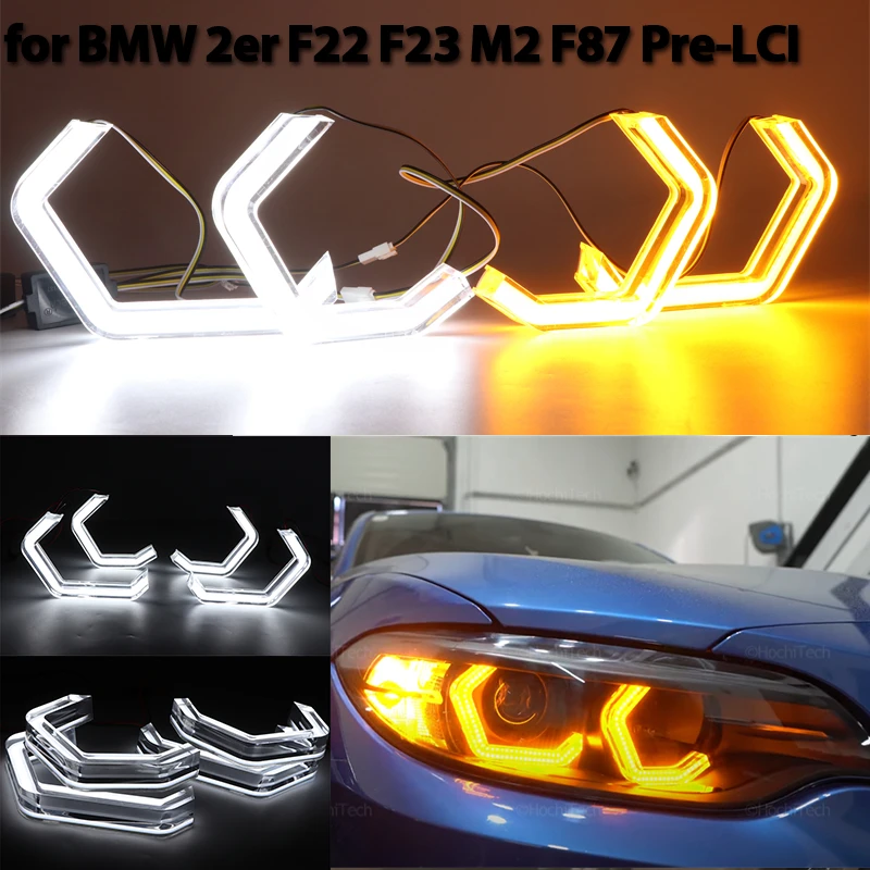 

M4 Style White Yellow Ring Angel Eyes Turn Signal Switchback LED Rings for BMW 2 series F22 F23 F87 M2 pre facelift 2012-16