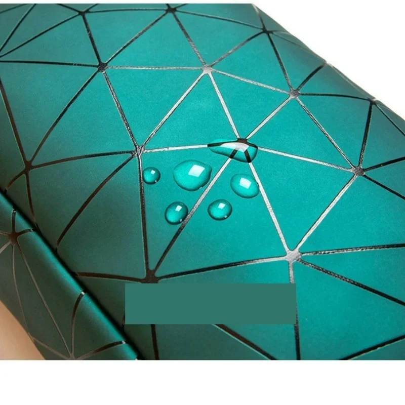 กระเป๋าเก็บเครื่องสำอางแบบพกพาที่เรียบง่าย, กระเป๋าลายเรขาคณิตมัลติฟังก์ชั่นน้ำหนักเบา, กระเป๋าใส่อุปกรณ์อาบน้ำสำหรับเดินทางกระเป๋าใส่เหรียญเครื่องสำอาง