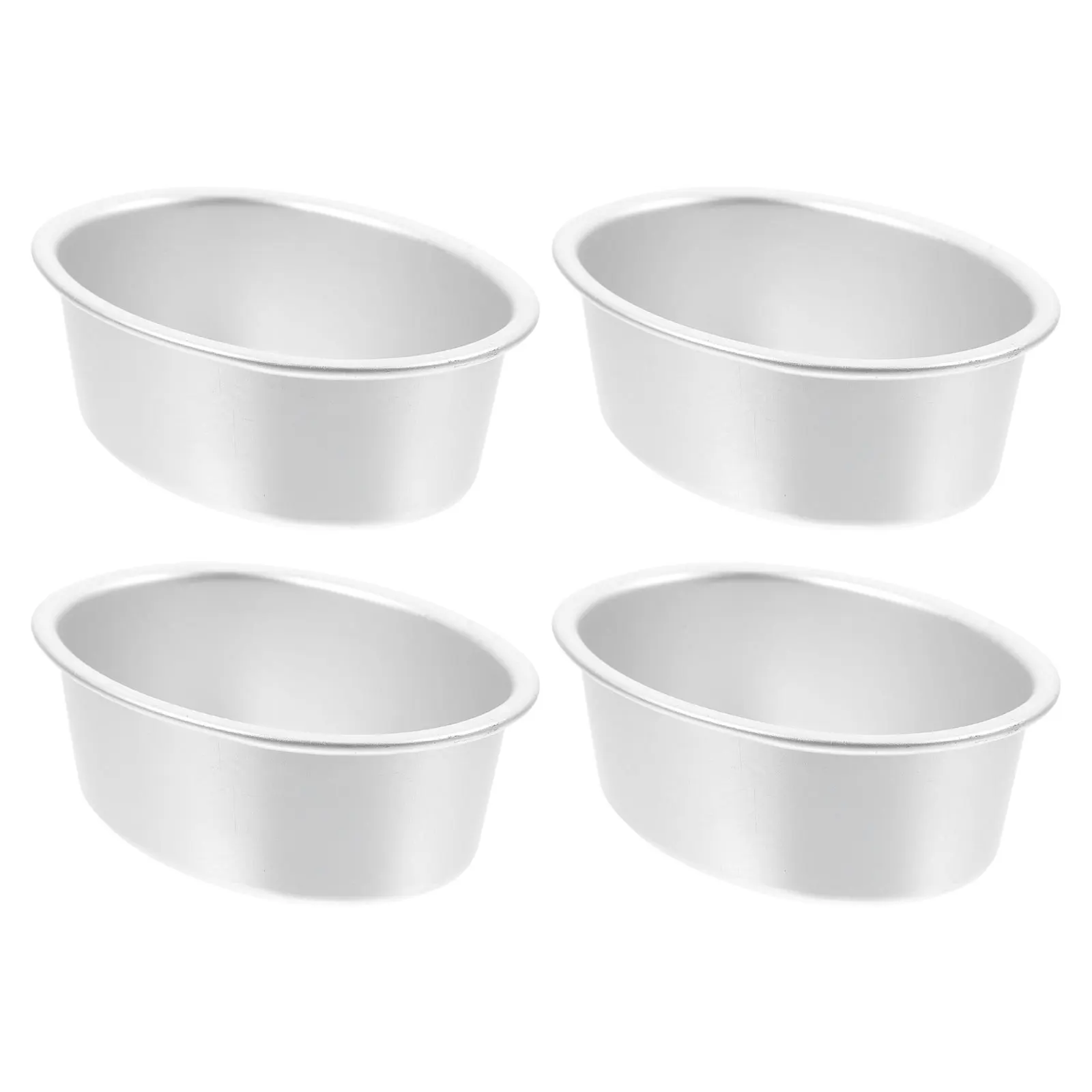 

4 Pcs Cheesecake Mold Aluminum Alloy Muffin Pan Baking Molds Bread Metal Tray Oval Pans