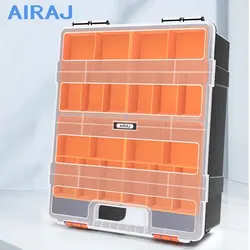 Airaj-多機能ハードウェアストレージツールボックス、大容量、厚く、耐久性、分類可能なプラスチックツールボックス、マルチサイズ