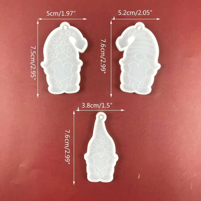 Santa Little Dwarf Keychain DIY Epoxy Craft Necklace Keychain Jewelry Mold