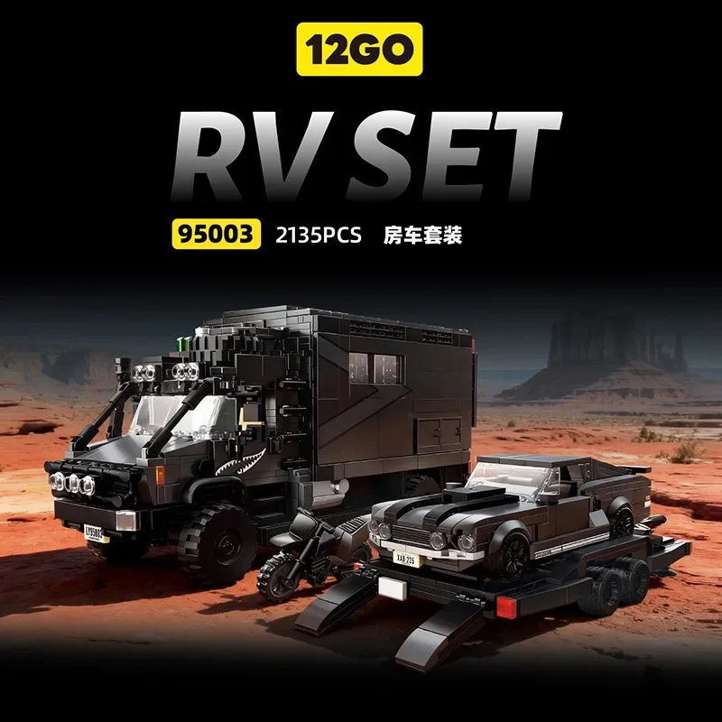 12go 95003 Uni RV Moke Off-road Tractor Truck Building Blocks Assembly Toy Set for Boys 2135pcs