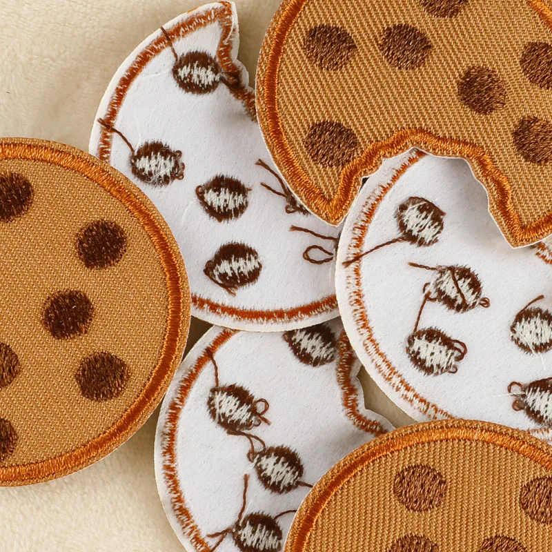 10 Stück Kekse, niedliche Aufnäher für Kleidung, zum Aufbügeln, für Kinder, zum Aufbügeln auf bestickte Jacken, Aufkleber, Stoffe, DIY, zum Aufnähen, thermisch – Detail 6