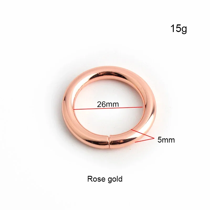 20pieces 7 colors 6 sizes 13-16-19-25-32-38mm pink gold O rings for DIY leather bags close round jump rings