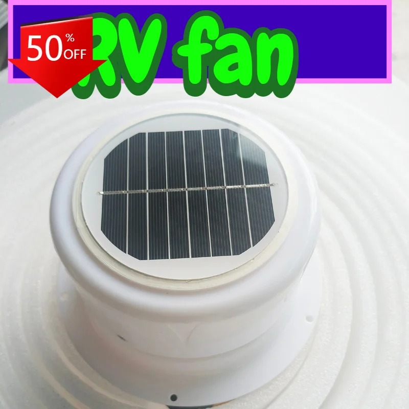 RV Solar Ventilation Fan Roof Exhaust Fan Solar Powered Vent Fan for Camper Van Motorhome Trailer Boat Part