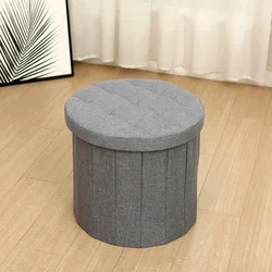 Coarse Hemp Foldable Toy Storage Stool Storage Shoe Changing Stool Circular Storage Stool Can Sit Storage Stool