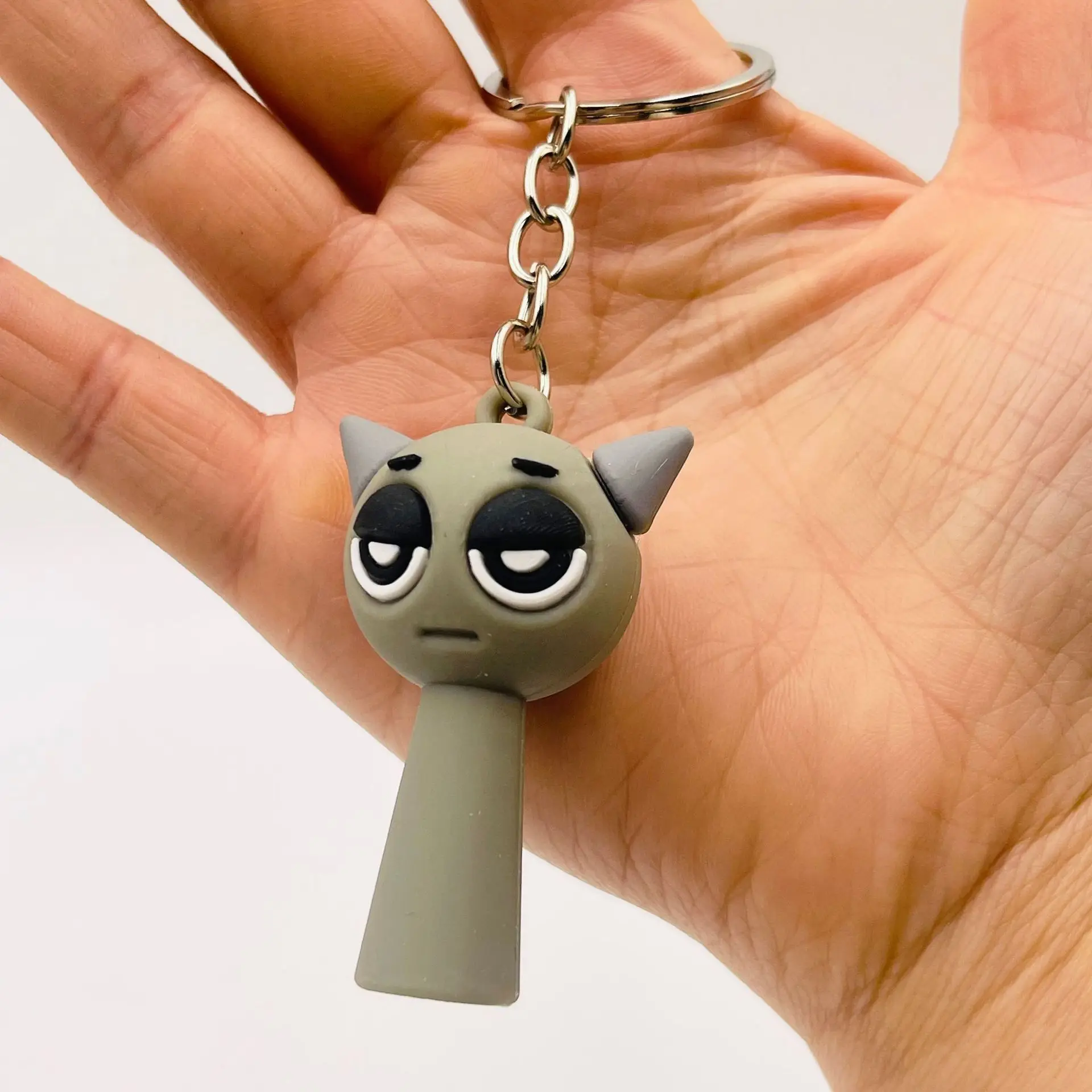 LLavero de dibujos animados Sprunki, figura de Sprunki Oren Raddy, llavero gris para niña y niño, llavero colgante, joyería, regalos para seguidores