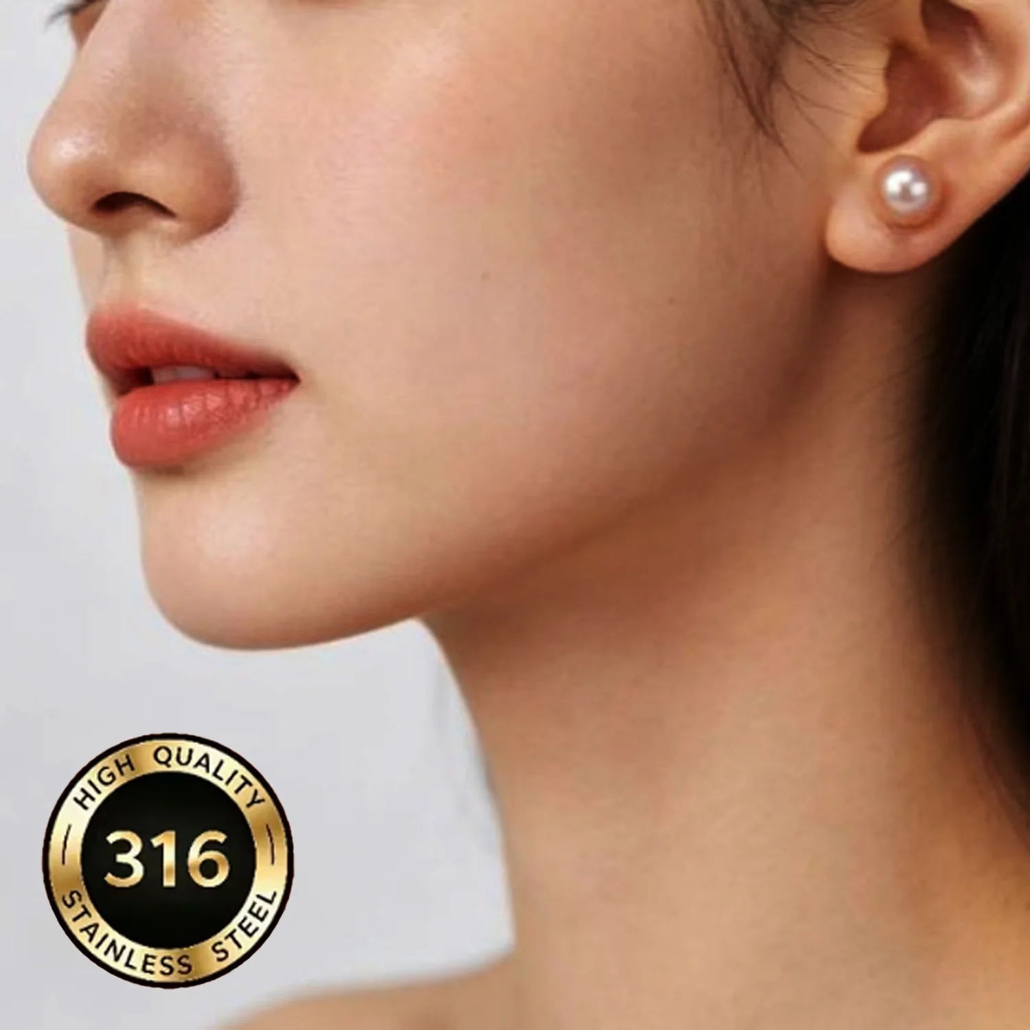 6MM Freshwater Pearl Stud Earrings Fashionable Elegant Jewelry Stainless Steel Posts Sweet Versatile Women's Fashion Accessories