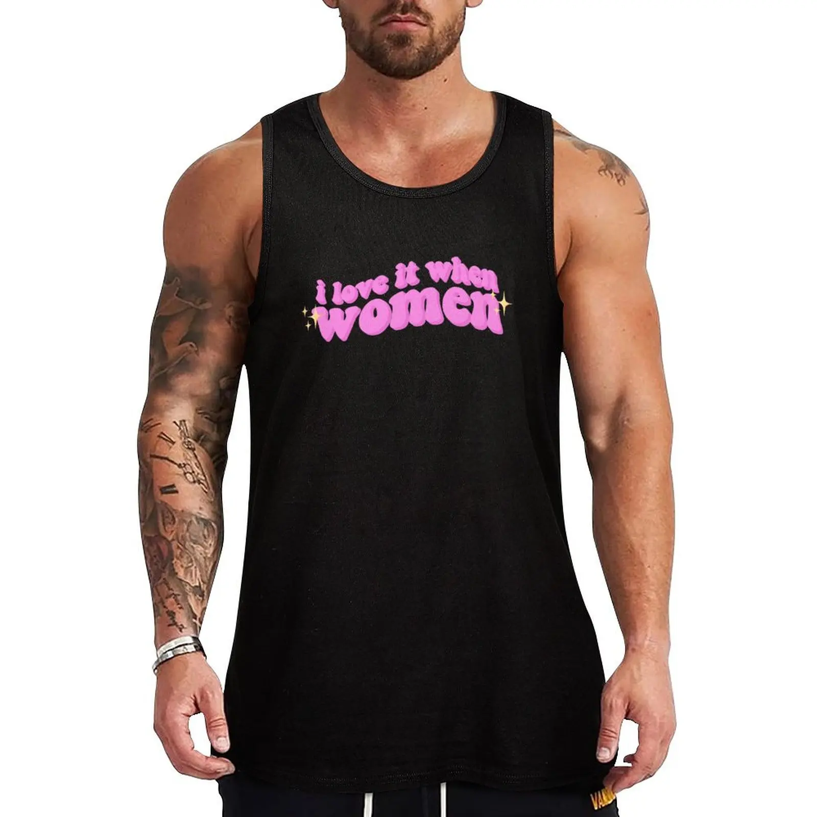 

i love it when women Tank Top Male clothes gym t shirt men gym shirt men