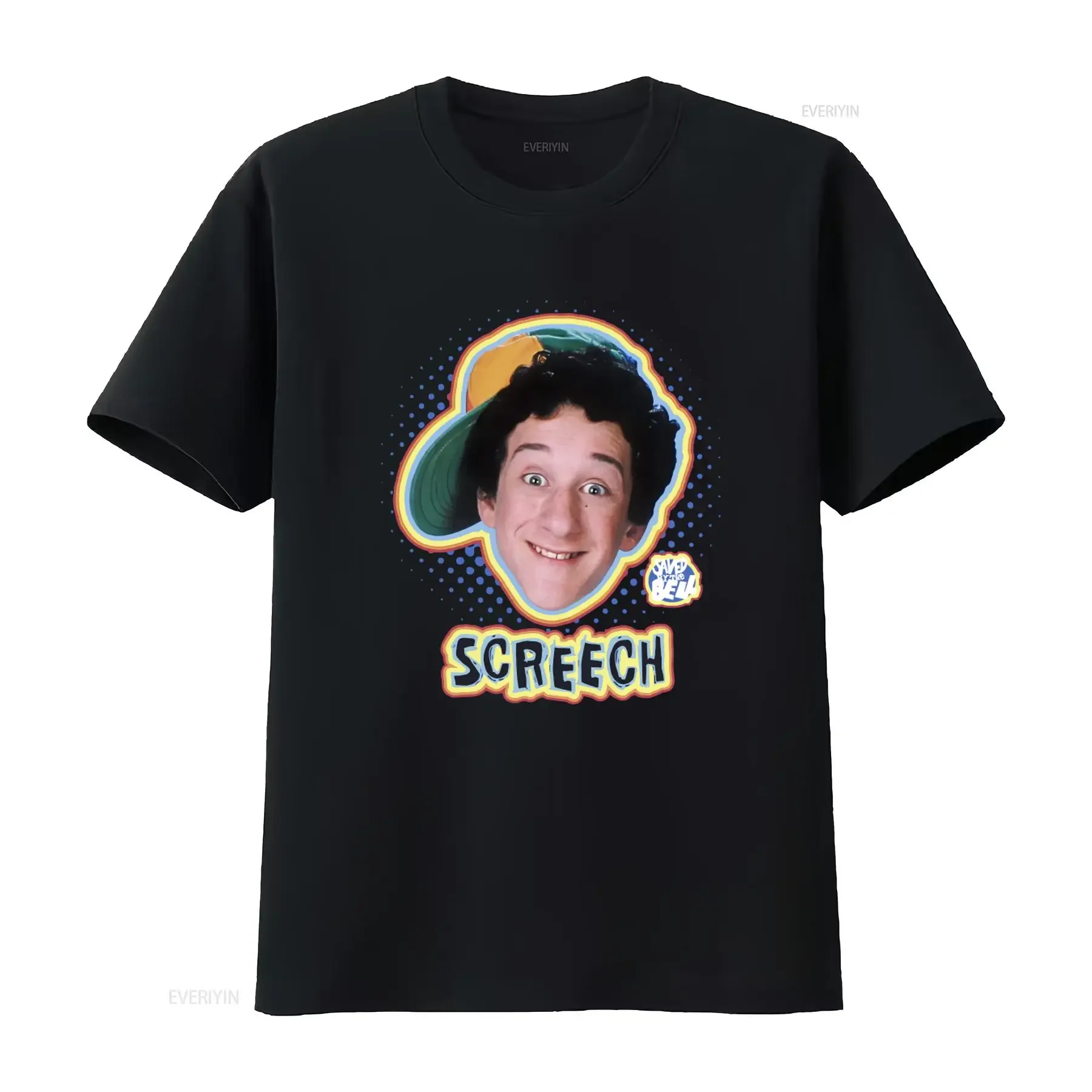 Screech Saved By The Bell Print T Shirt for Men Retro TV Show Design vintage Washed homme Unisex Stylish Versatile graphic