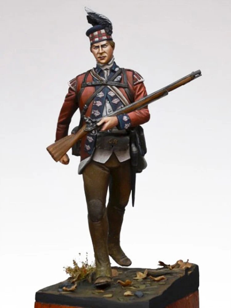 Assembly Unpainted  Scale 1/32 54mm  officer Grenadier, Highland 1779 54mm  Historical toy Resin Model Miniature Kit