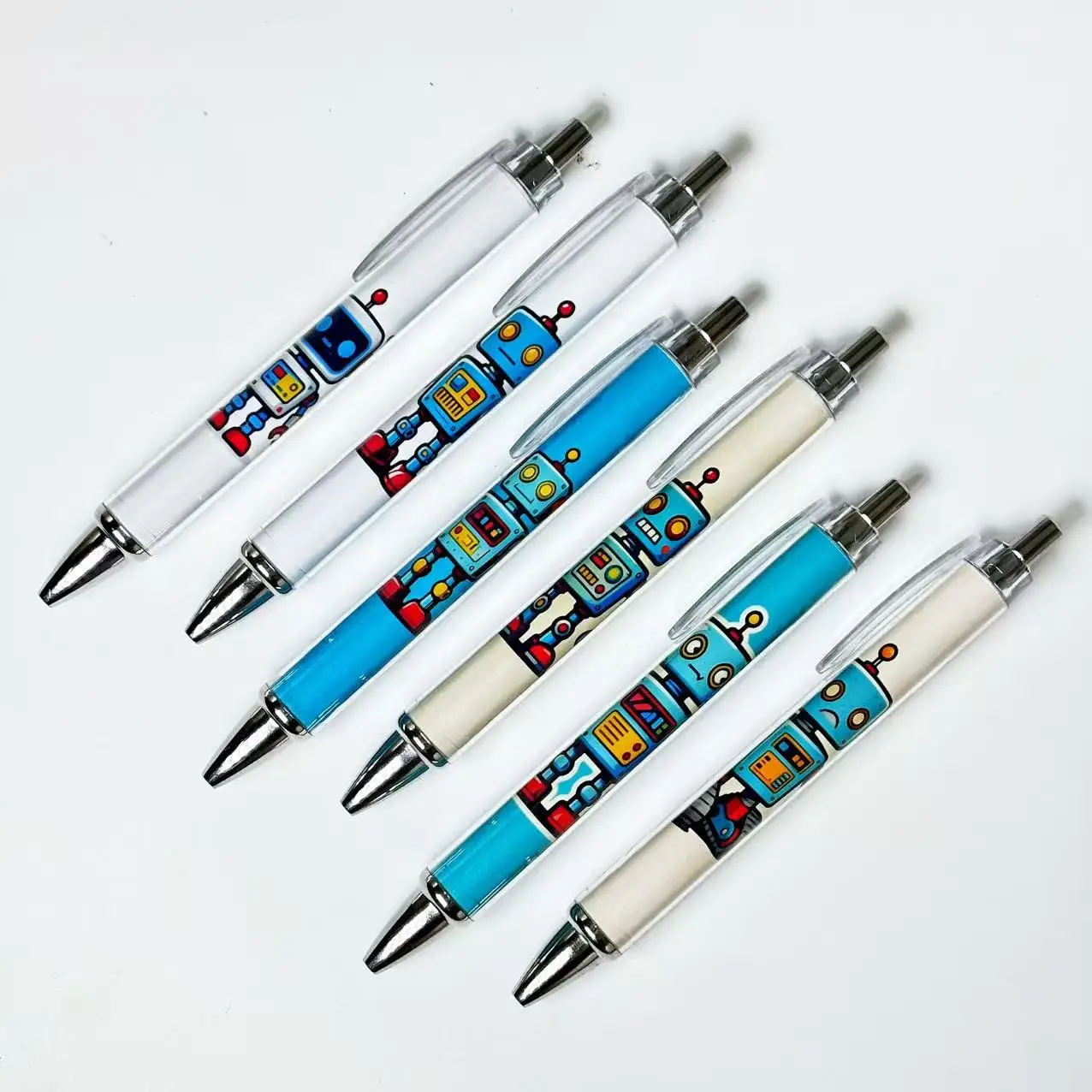 8pcs/15pcs 창의적인 기계 테마 볼펜 로봇 시리즈 볼펜 학생용 필기구