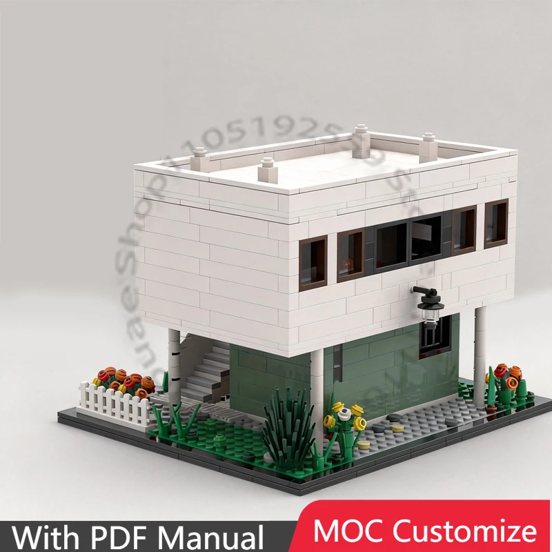 965 PCS Bouwmodel Villa Savoye MOC Aanpasbaar Modulair Bouwblok Technologie Model DIY Montage Speelgoed Cadeau