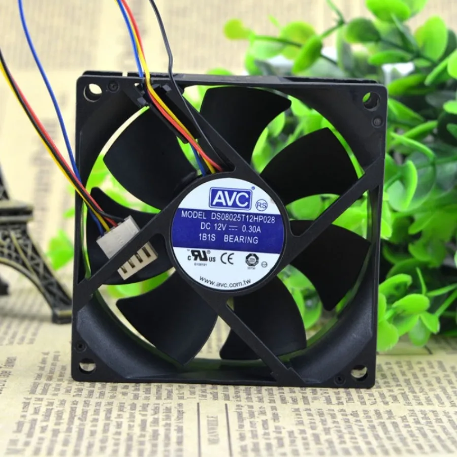 AA + FOR genuine AVC 8025 8CM 4-wire ball fan, temperature control silent DS08025T12HP028 0.30A