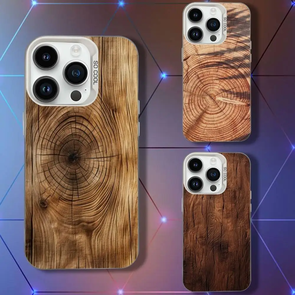 

The Natural Wood Phone Case For iPhone 16,15,14,13,12,11,Pro,XS,Max,Plus,Mini,SE White Candy Matte Shockproof Cover