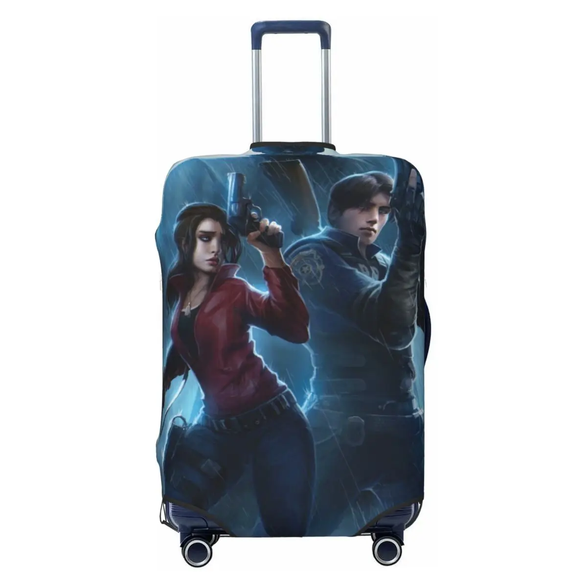 Claire Redfield Leon S. Kennedy Video Game Suitcase Cover Flight Cruise Trip Practical Luggage Supplies Protector