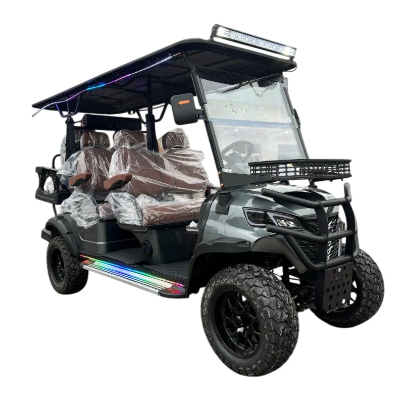 Unique Factory Design Lifted Electric Golf Cart 2 4 Seater Lifted Golf Sightseeing Car 4 Wheel Drive Electric Golf Cart