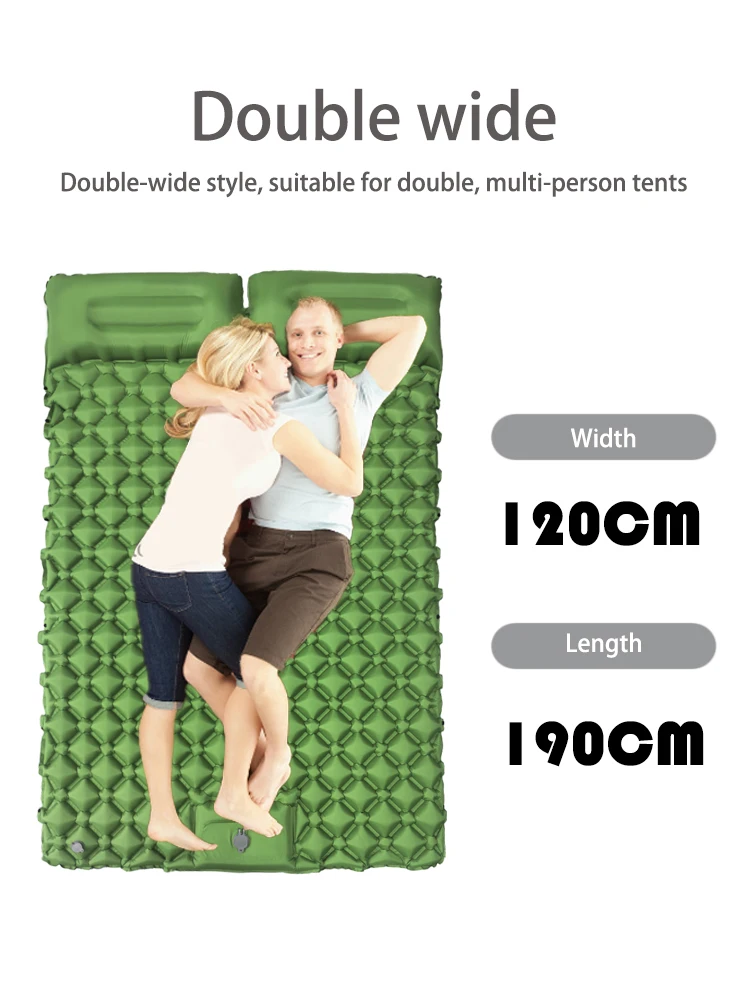 Outdoor Camping Doppel-Luftmatratze Extra Breite Schlafmatte Ultraleichtes Klappbett Schlafunterlage Auto-Reisematte – Detail 4