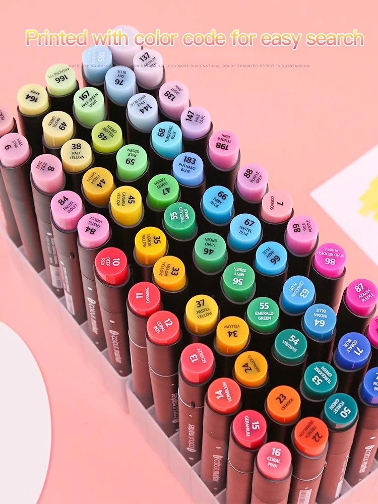 Icolour 80 Colors Markers Set Student Animation Drawing Design Oil-based Double-ended