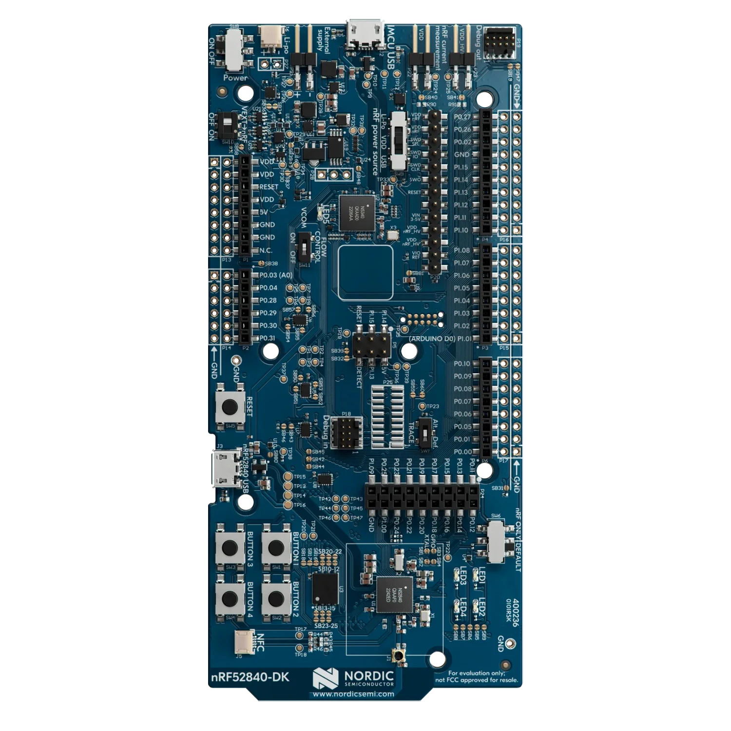 Nrf52840 dk Single-Board-Entwicklungs kit für Bluetooth Low Energy, Bluetooth Mesh, Thread, ZigBee, 802.15.4, Ameise und 2,4 GHz