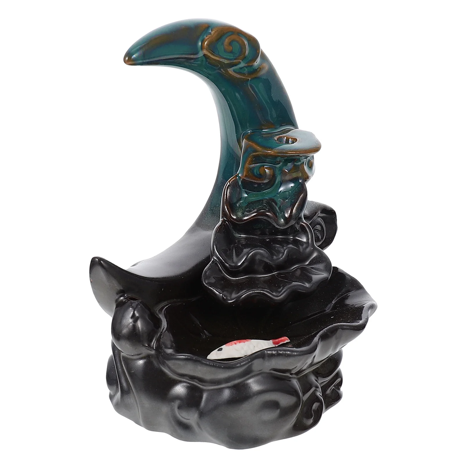 

Moon Shaped Ceramic Backflow Incense Burner Aroma Stove Relaxation Gift Incense Burner Moon Shaped Censer