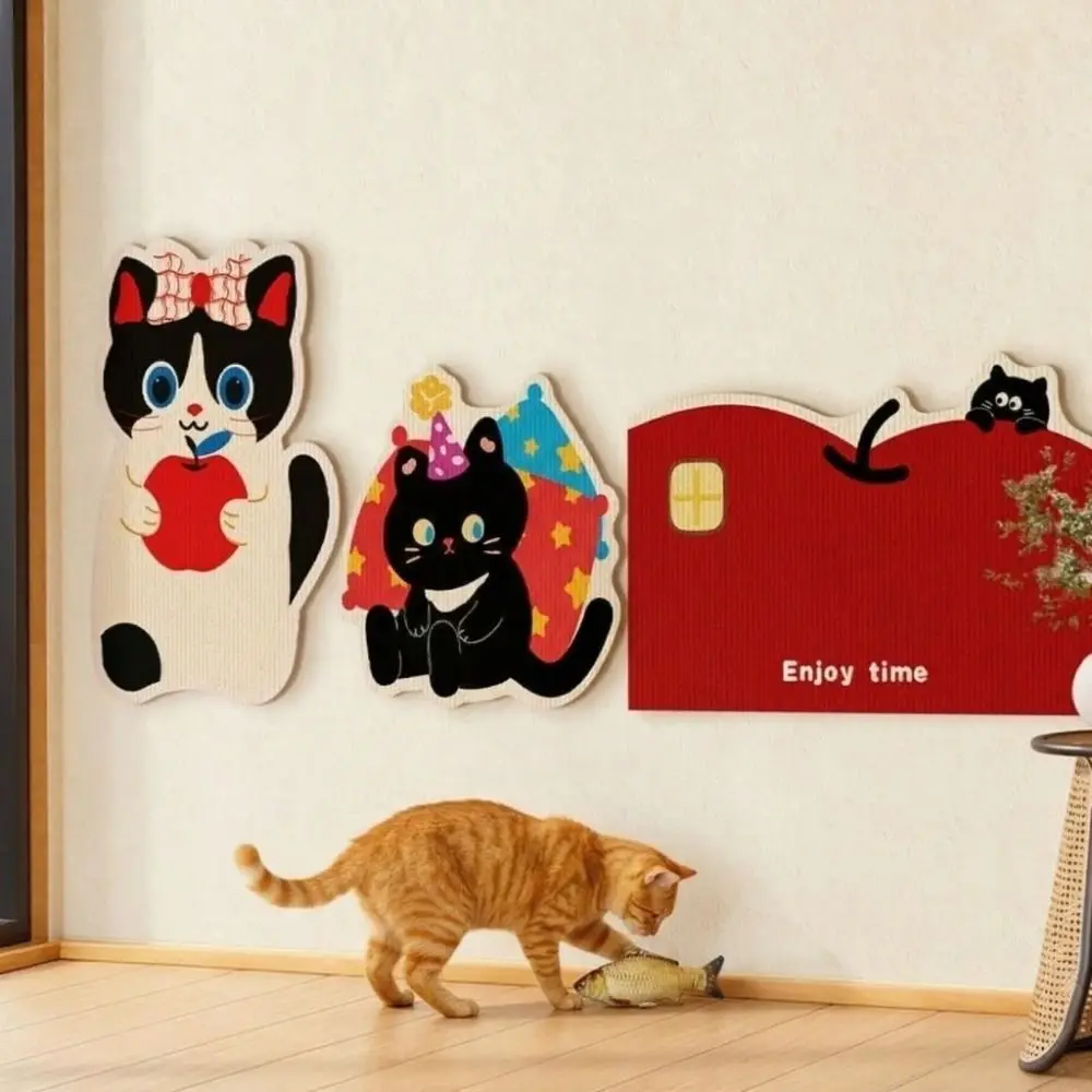 Cartoon Self-adhesive Cat Scratch Sticker Wall-mounted Felt Cat Scratcher Wear-resistant Scratch Resistant Scratching Pad