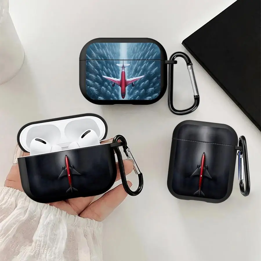 Fashion Red Aircraft Earphone Cases Cover Case For Airpods 4 Pro3 Pro 2 1 3 Pro2