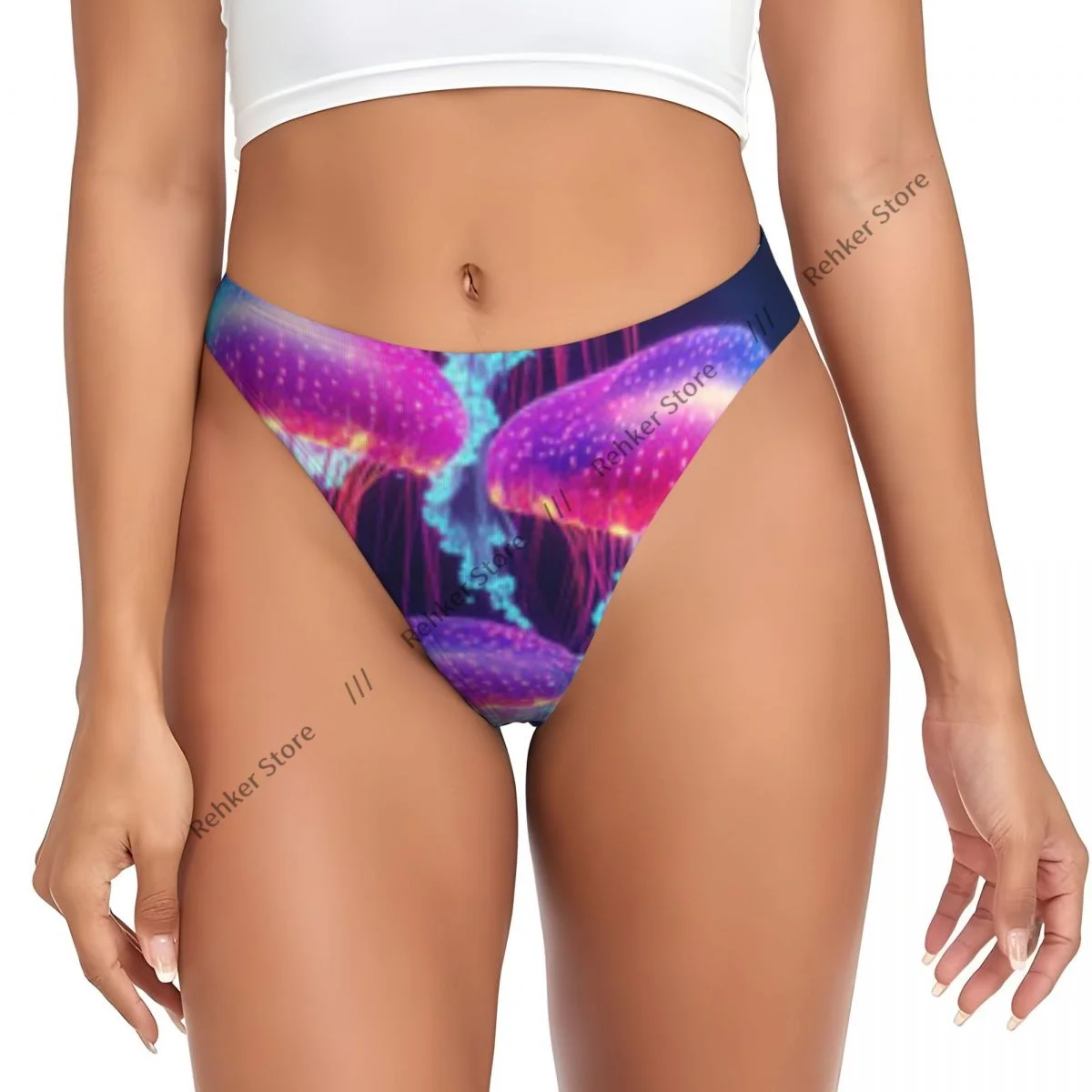 Sexy Panties Jellyfish Underwater Scene Thongs Underwear Women Lingerie Breathable G-string