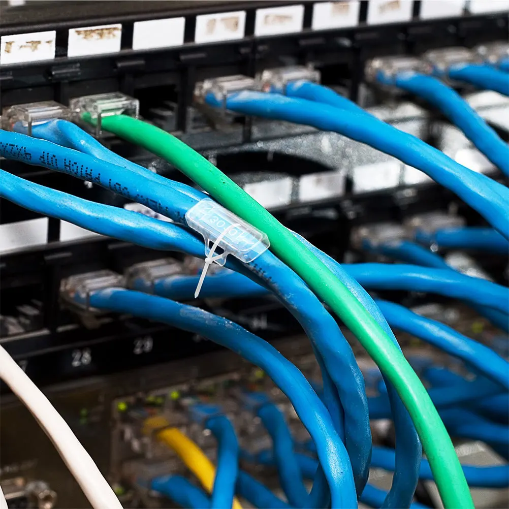 

200Pcs Cable Tags Clear Waterproof Wire Label Holder for Cable Management Cord Identification in Home Office Wire Name Labels