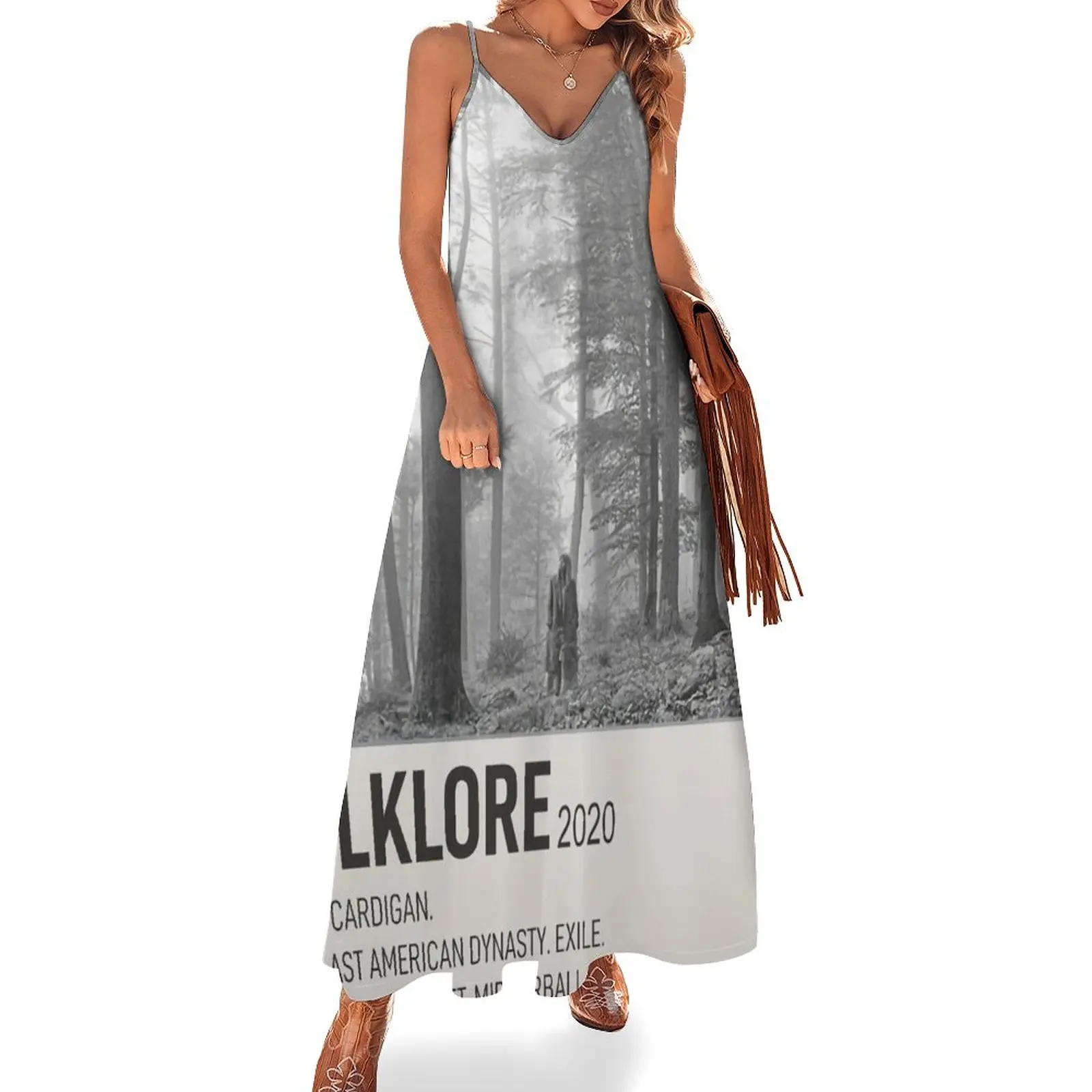 

Minimalist Folklore Albums Poster Sleeveless Dress Dress woman cute dress women's fashion dresses