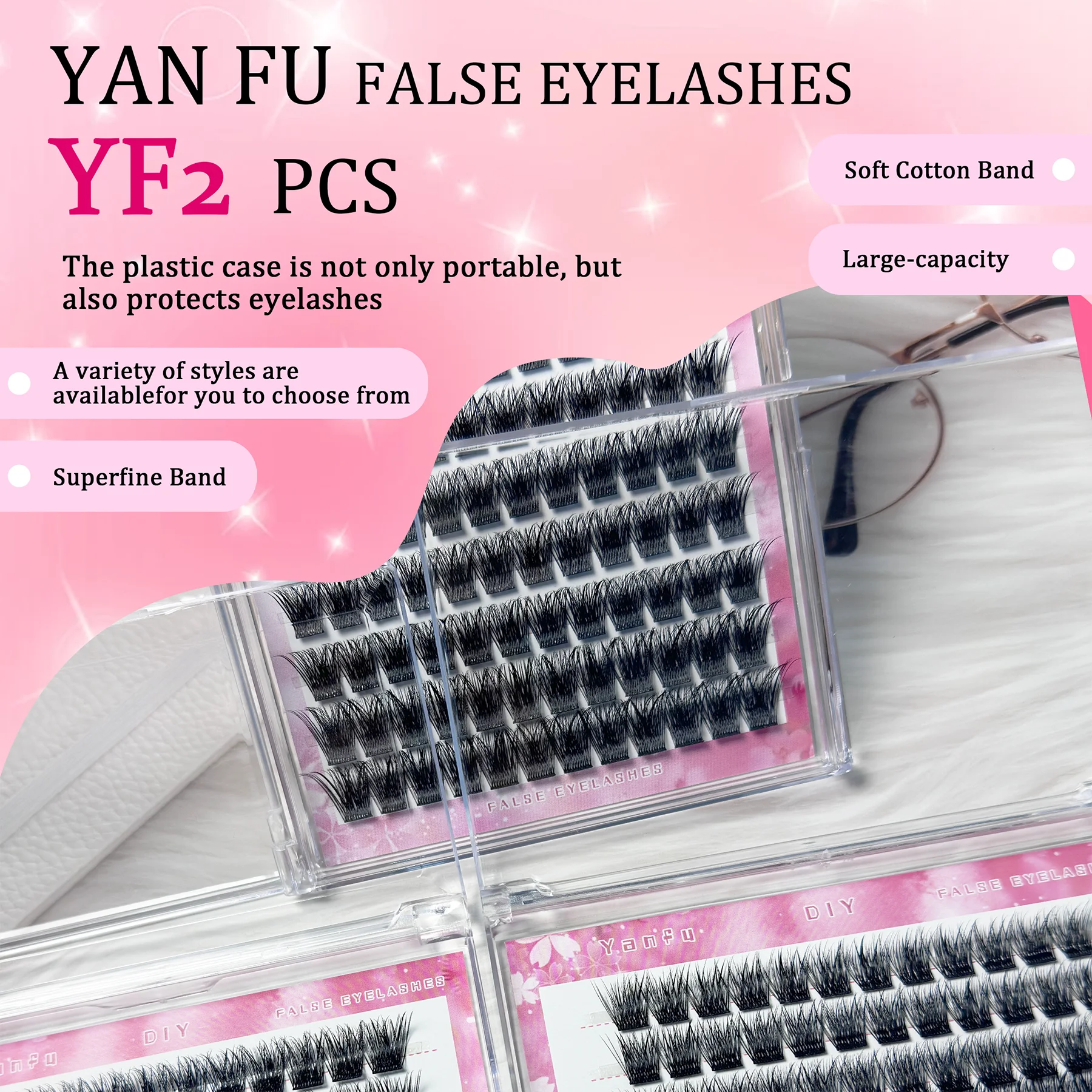 Segmented Eyelashes Single Cluster False Eyelashes Buy 5 boxes of 10 rows, get 1 box of 5 rows for free, tools included