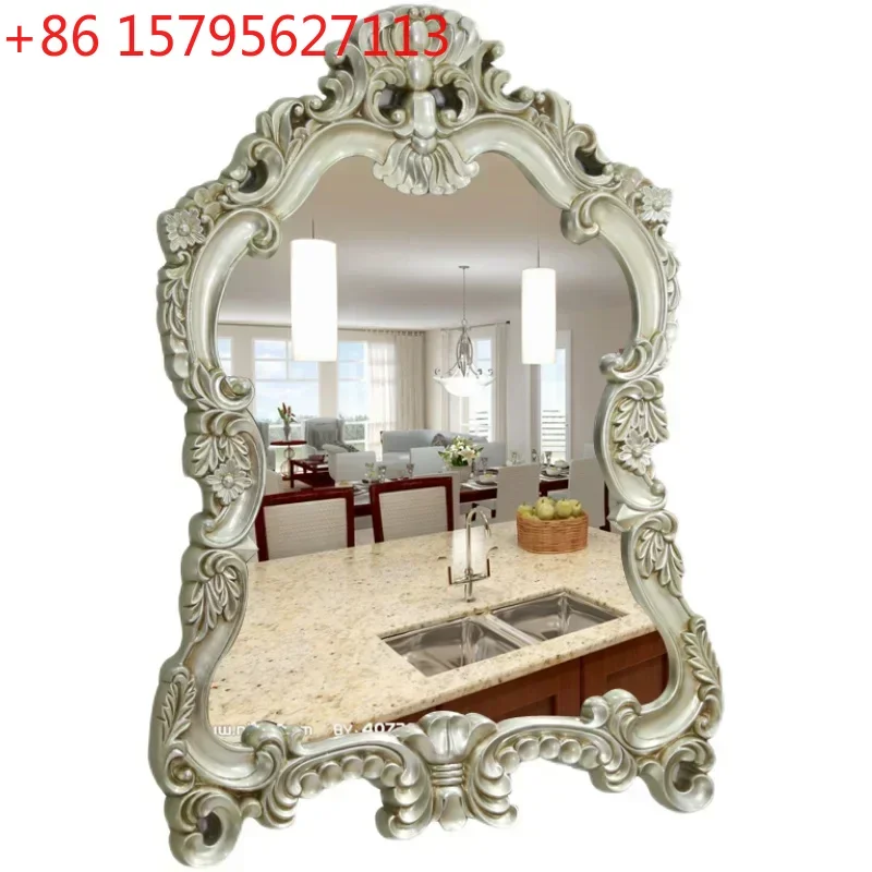 

Европейское антикварное водонепроницаемое декоративное настенное зеркало для ванной комнаты, большое