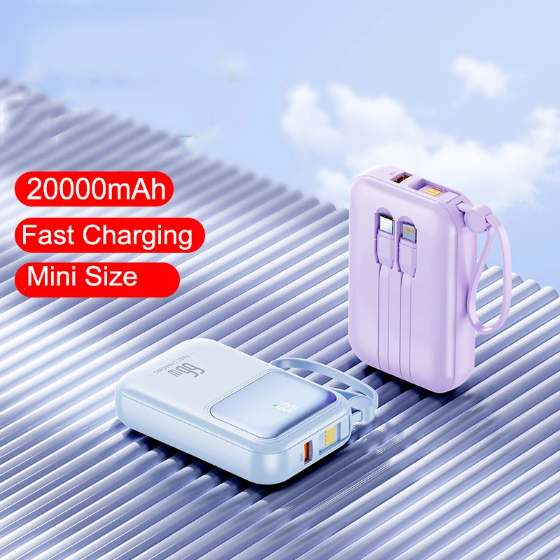 Power Bank 20000mAh 66W ricarica rapida portatile Mini Powerbank caricabatterie per telefono batteria esterna per iPhone 14 Xiaomi Samsung