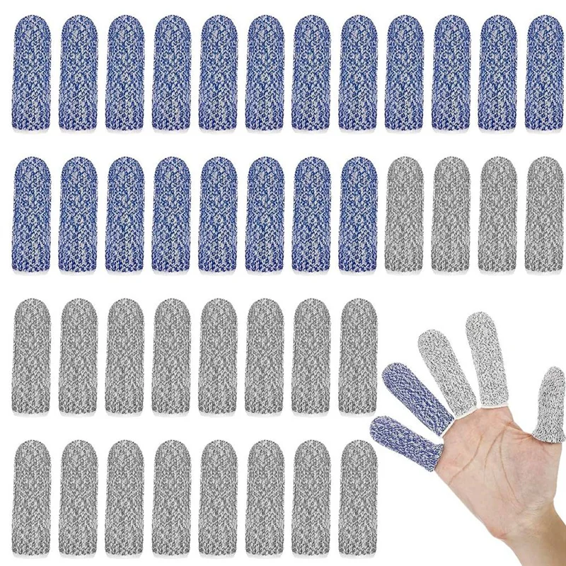 AS95-40 Pcs Finger Cots Cut Resistant Protector Anti Cut Fingertips Finger Sleeve Reusable Finger Covers Thumb Finger