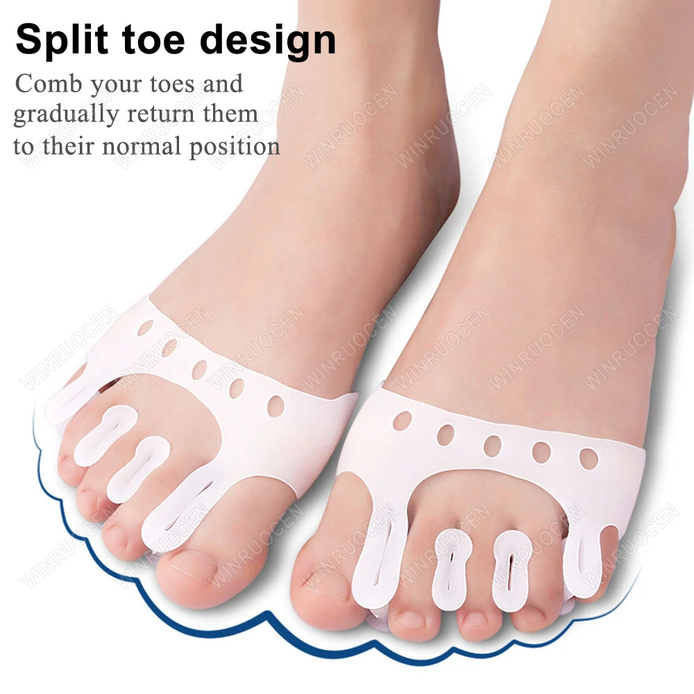 2 قطع = 1 زوج جل سيليكون الورم مصحح تو فواصل الأمامية منصات العظام الأقواس تقويم العظام أروح الفواصل عيد