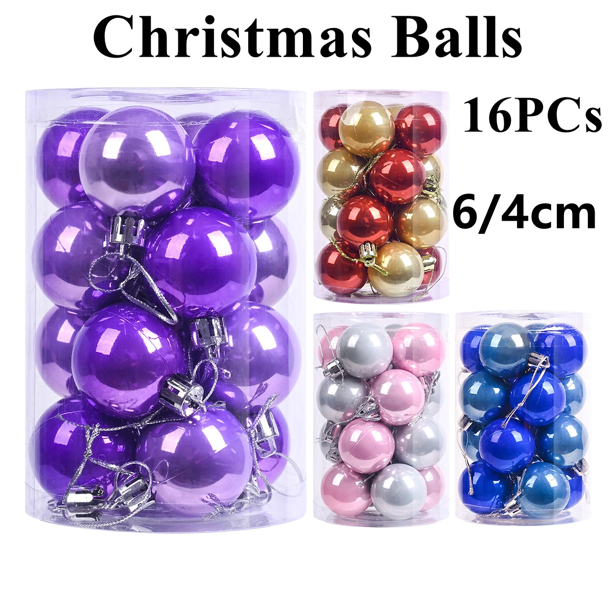 

16Pcs Christmas Ball Ornament 6cm Xmas Balls for Holiday Party Deocr