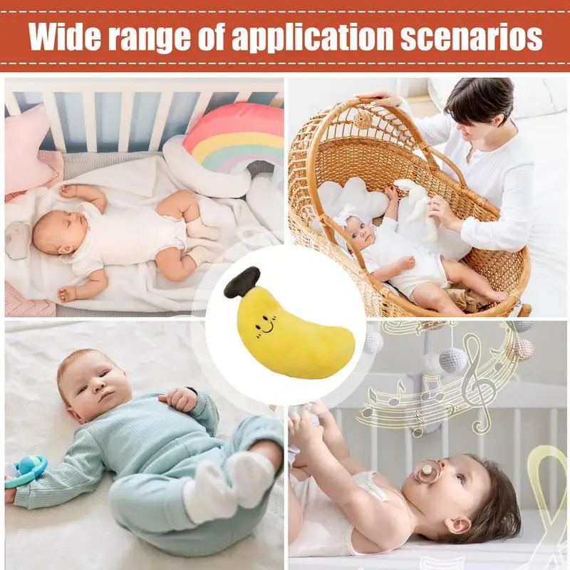 ベビーぬいぐるみ、赤ちゃん用なだめるおもちゃ、噛める人形、フルーツ型枕、ストラップ付き、ベビーベッド、シャワー、日常使い、保育園、自宅、旅行用