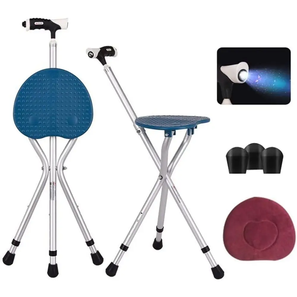 

Легкая регулируемая трость с LED-подсветкой и мягким сиденьем для пожилых людей, выдерживает до 300 фунтов.