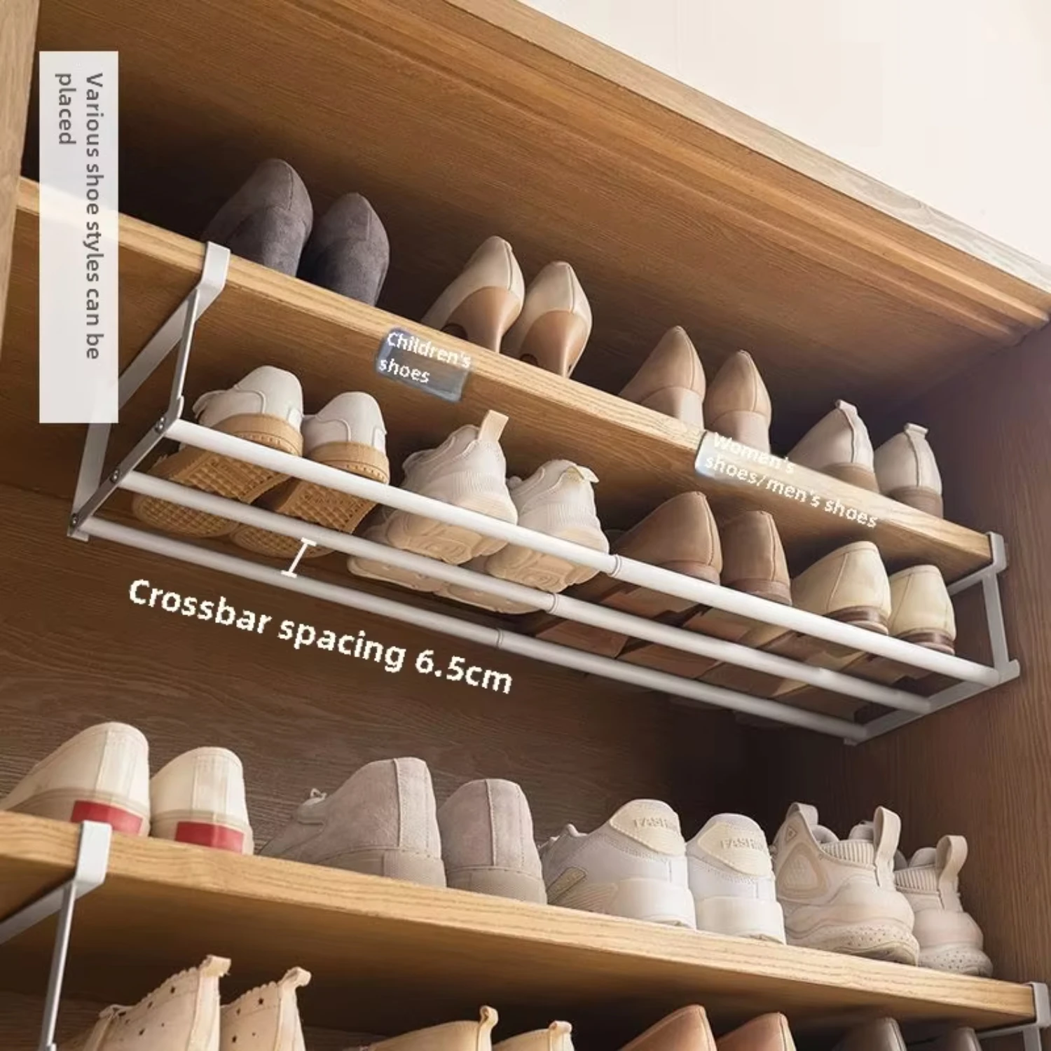 Adjustable shoe recler | Space-saving layer organized box, for home shoe cabinet, hanging basket