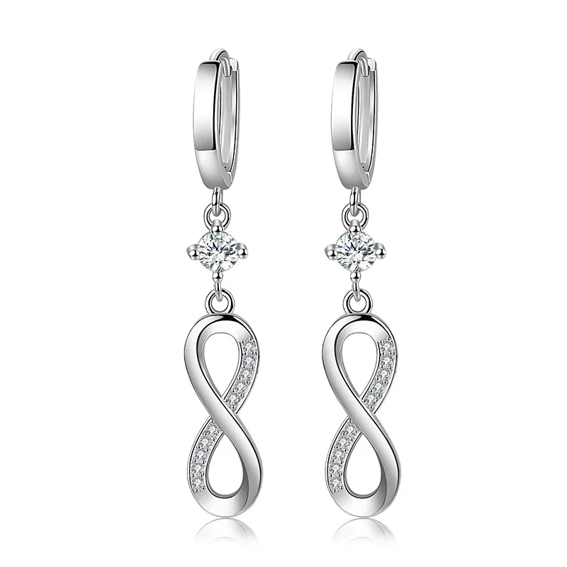 Ohrringe Schmuck 925 Sterling Silber Hochwertig Retro Einfaches Muster Lila Weißer Zirkon Ohrringe Bestseller
